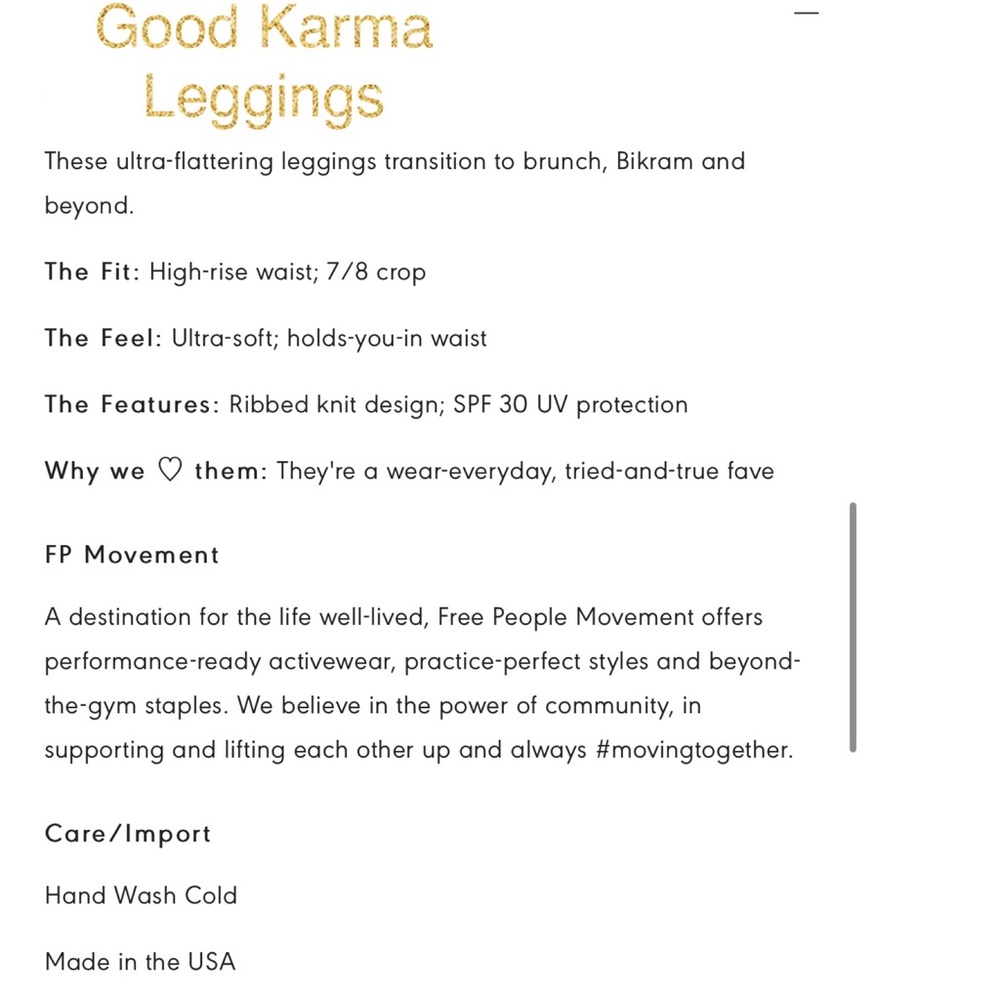 Free People Happiness Runs Crop Top And Good Karma High Rise Leggings Set - Picture 8 of 10